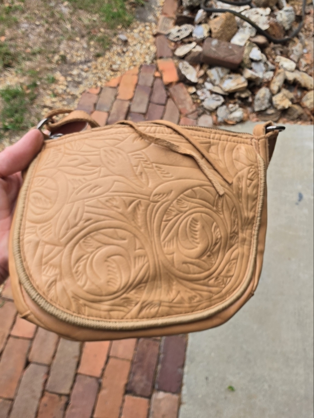 The Sak Tan Embossed Women's Crossbody Bag - Stylish Everyday Carry